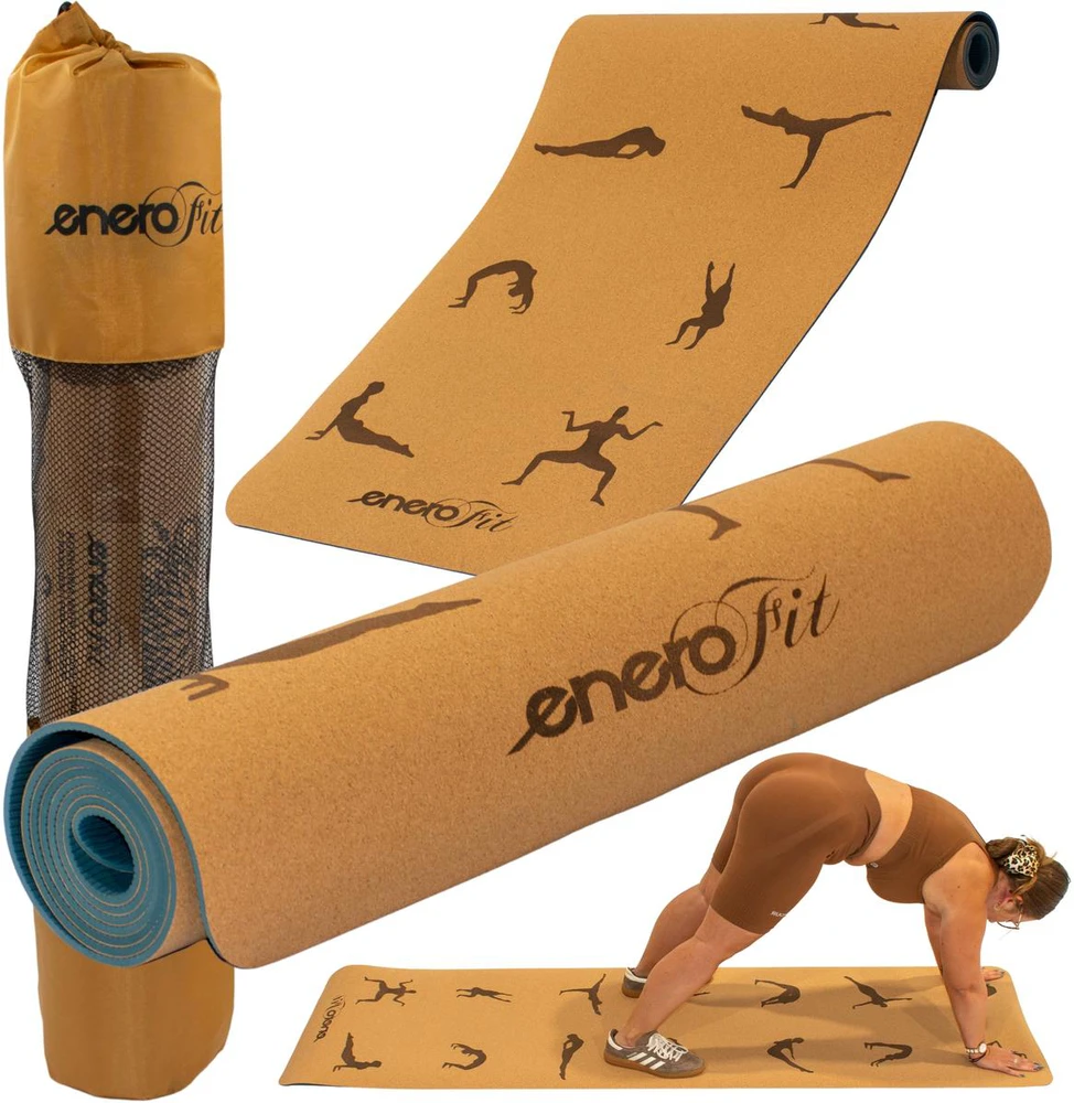 Korkinė jogos kilimėlis Enero Fit 183x61x0,4 cm