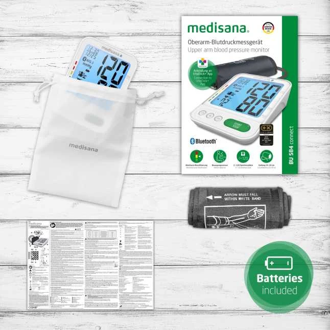 Kraujospūdžio matuoklis Medisana | Kraujo spaudimo monitorius | BU 584 | Atminties funkcija | Vartotojų skaičius 2 vartotojas (-ai) | Baltas