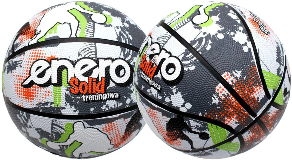 Pilka krepšiniui Enero Solid R.7 pilkai balta