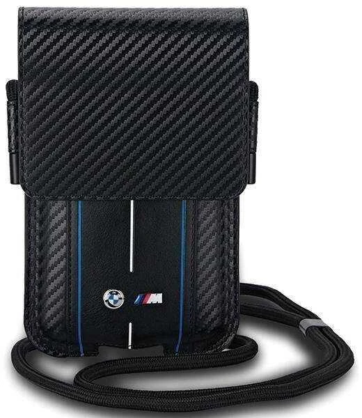 Bag BMW BMPSP15XMSCAKL Wallet Bag juodos spalvos Carbon Mėlyna Stripes