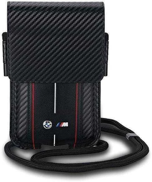Bag BMW BMPSP15XMSCAKR Wallet Bag juodos spalvos Carbon Raudona Stripes
