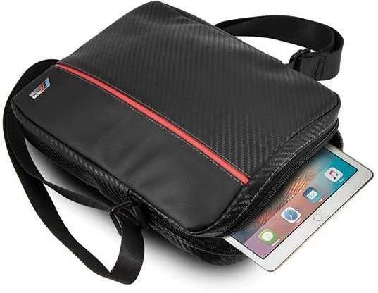 BMW BMTB8CAPRBK Planšetė Bag 8″ juodos spalvos Carbon / Raudona Stripe