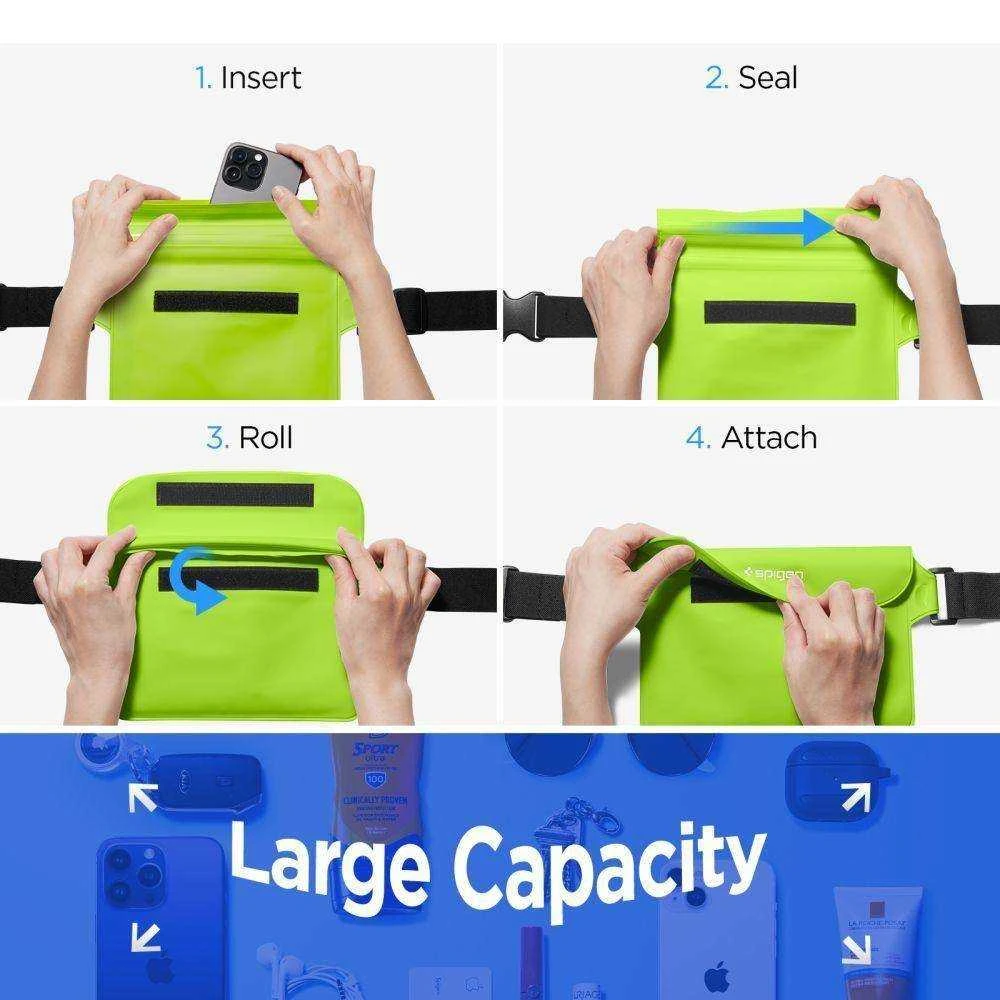 Spigen Universal Atsparus vandeniui Waist Bag 2 vnt. A620 kaktuso žalia