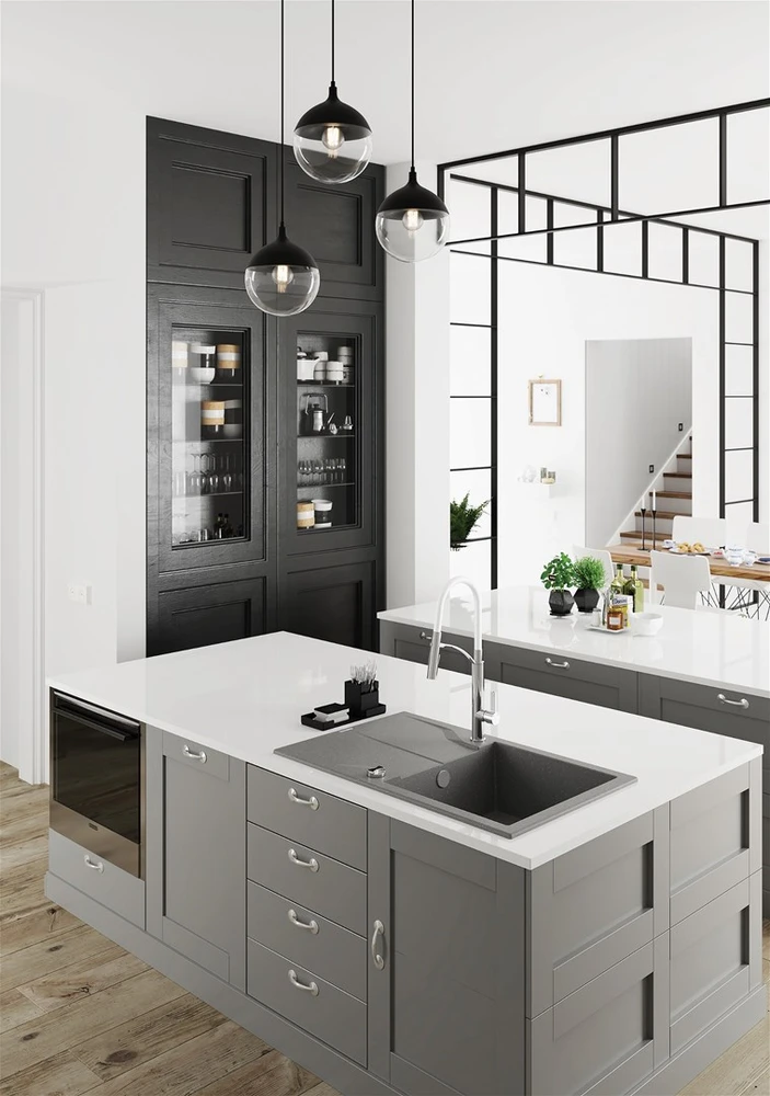 Deante granitinė virtuvinė plautuvė Deante Andante, ZQN_T113, Anthracite