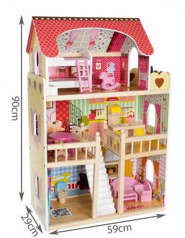 Kruzzel Wooden dollhouse - villa D11252