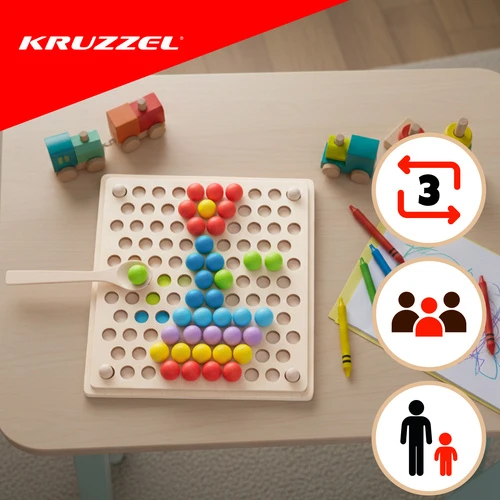 Dėlionė Kruzzel Wooden puzzle beads 22403