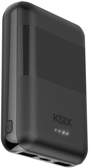 Ksix Powebank Mini 10000mAh 10W+cable USB-A USB-C Juodas