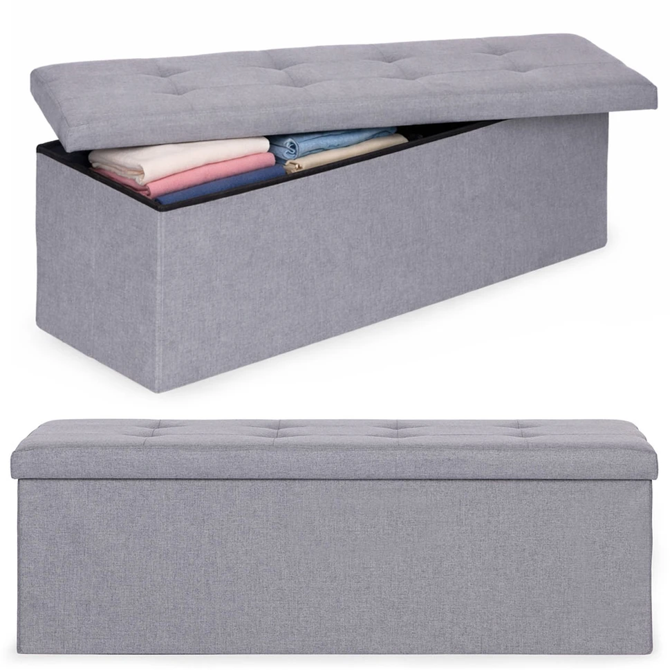 Modernhome Šviesiai pilka daiktų laikymo dėžė 111x38 cm