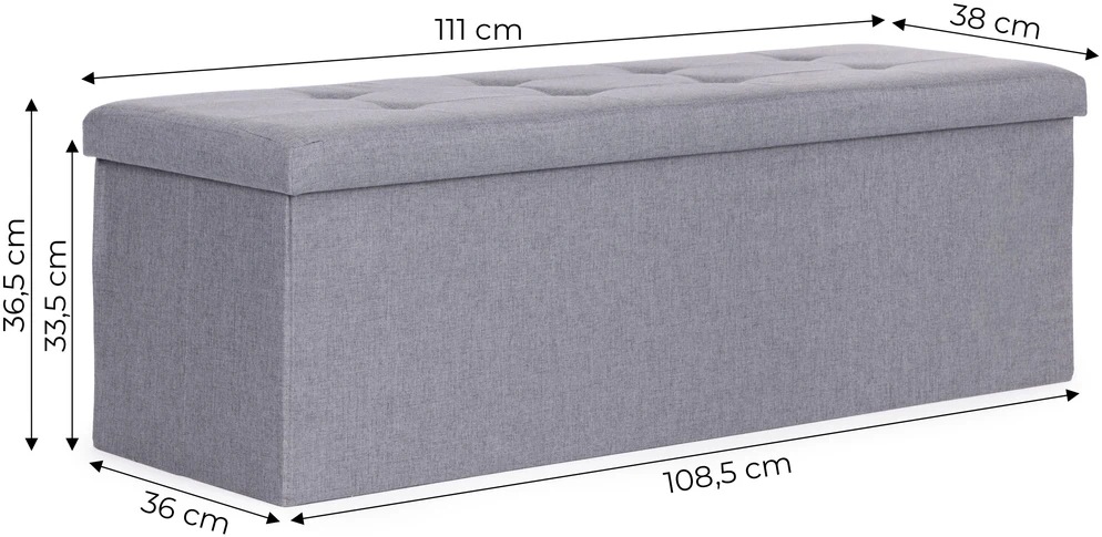 Modernhome Šviesiai pilka daiktų laikymo dėžė 111x38 cm
