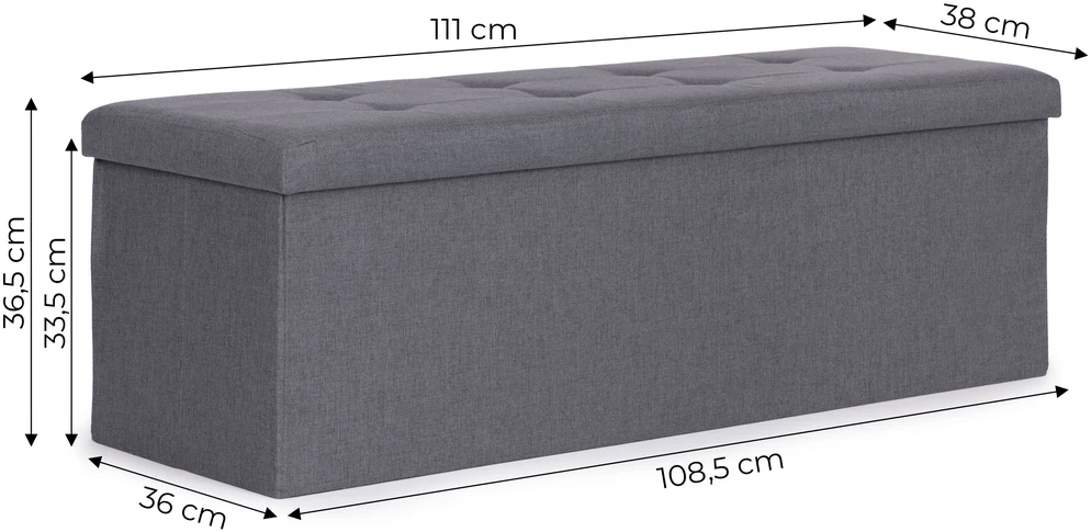 Modernhome Šviesiai pilkos spalvos daiktų laikymo dėžė 111x38 cm