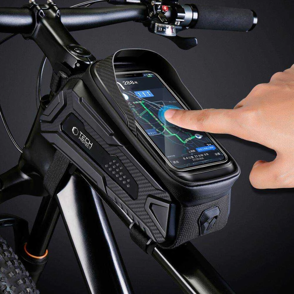 L Tech-Protect V2 Universal Bike Mount Dviračio krepšys, juodos spalvos