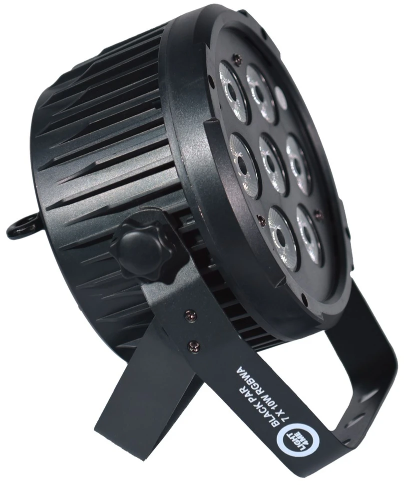 L4M LIGHT4ME Juodas PAR 7x10W RGBWA LED Galingas ir lengvas