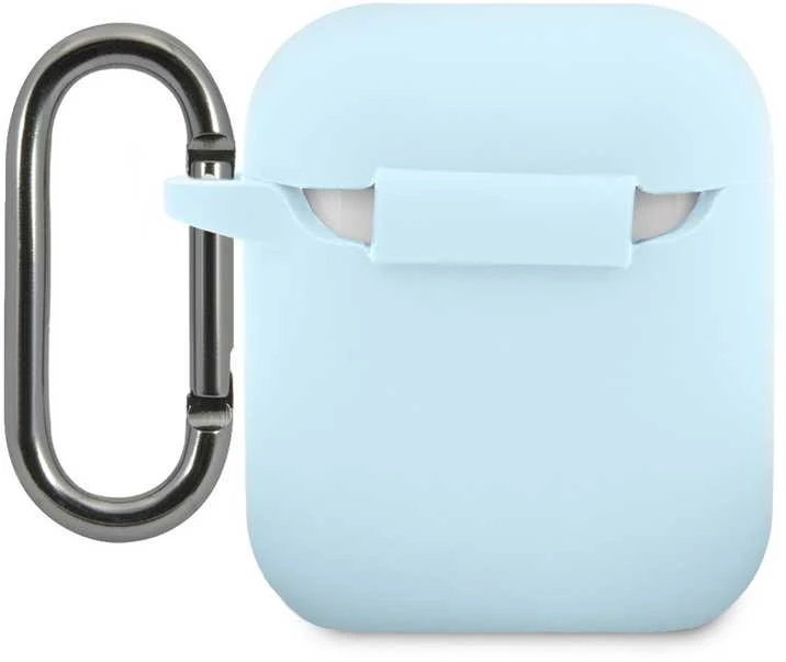 Lacoste Liquid Silicone Glossy Printing Logo dėklas skirtas Apple AirPods 1/2 mėlynos spalvos