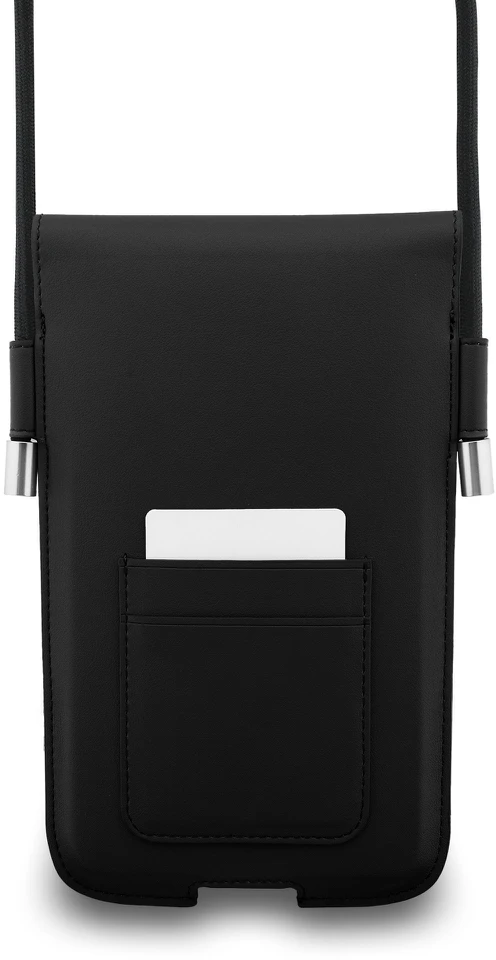 Dėklas Lacoste PVC Blend Monogram Metal Logo Phone Pouch XL juodos spalvos