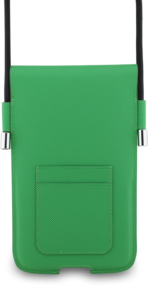 Dėklas Lacoste PVC Iconic Petit Pique Metal Logo Phone Pouch XL Žalias