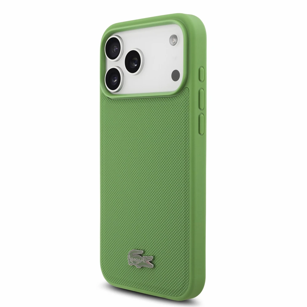 Lacoste PVC Iconic Petit Pique Metal Logo MagSafe Dėklas iPhone 18 Pro Max Estragon