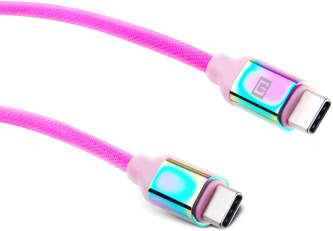 Laidas REAL-EL Premium USB Type-C – Type-C Rainbow 1m, vaivorykštės spalvos