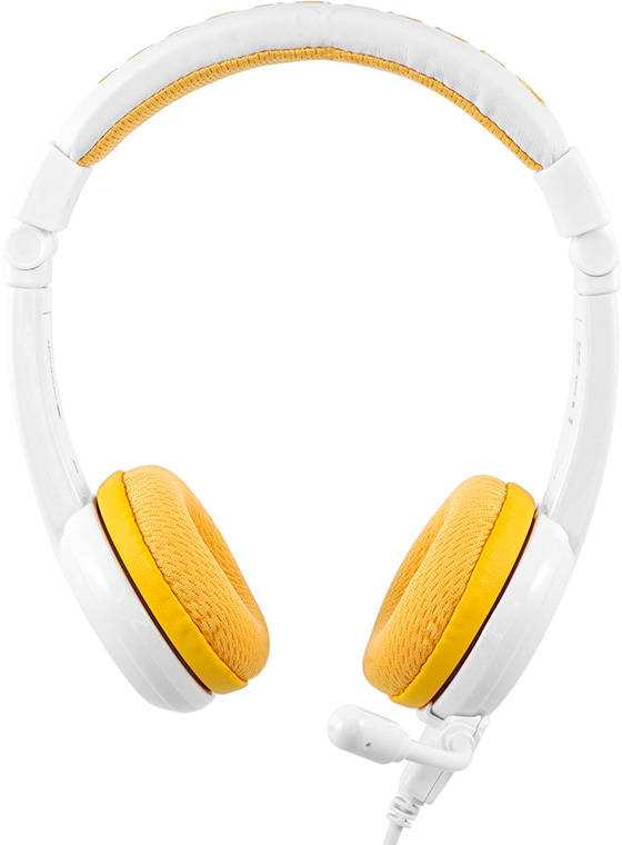 Laidinės ausinės vaikams BuddyPhones School+ geltonos spalvos
