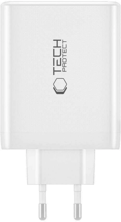 Laidinis įkroviklis 100W 3x USB-C PD + QC3.0 USB Tech-Protect NC100W-GAN juodos spalvos