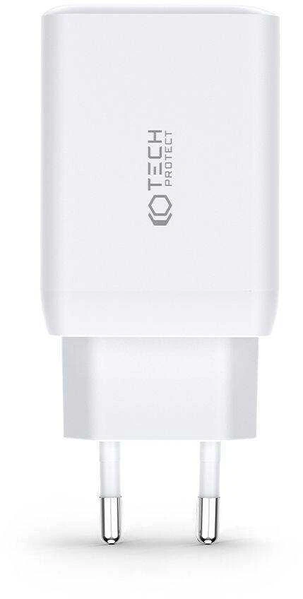 Laidinis įkroviklis 65W 2x USB-C PD + QC3.0 USB Tech-Protect C65W juodos spalvos
