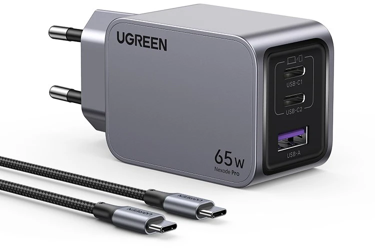 UGREEN „Nexode Pro“ 65W 3 prievadų GaN mini greitasis įkroviklis