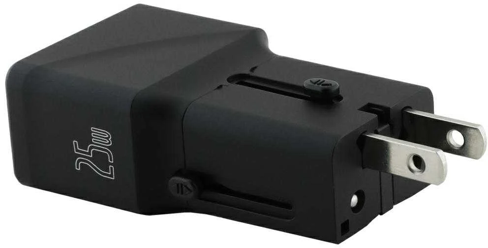 Power Charger TUMI Kelioninis įkroviklis 25W USB-C / USB-A + Cable USB-C/USB-C juodos spalvos