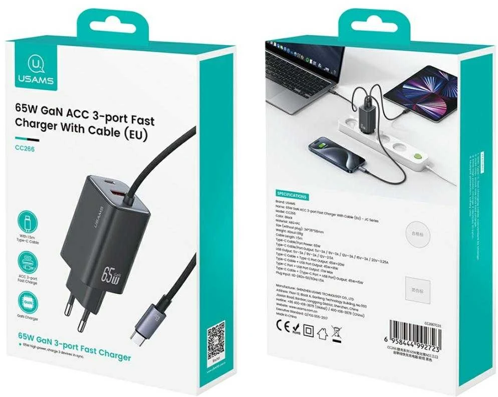 Usams CC266 PD65W ACC su krovimo laidu