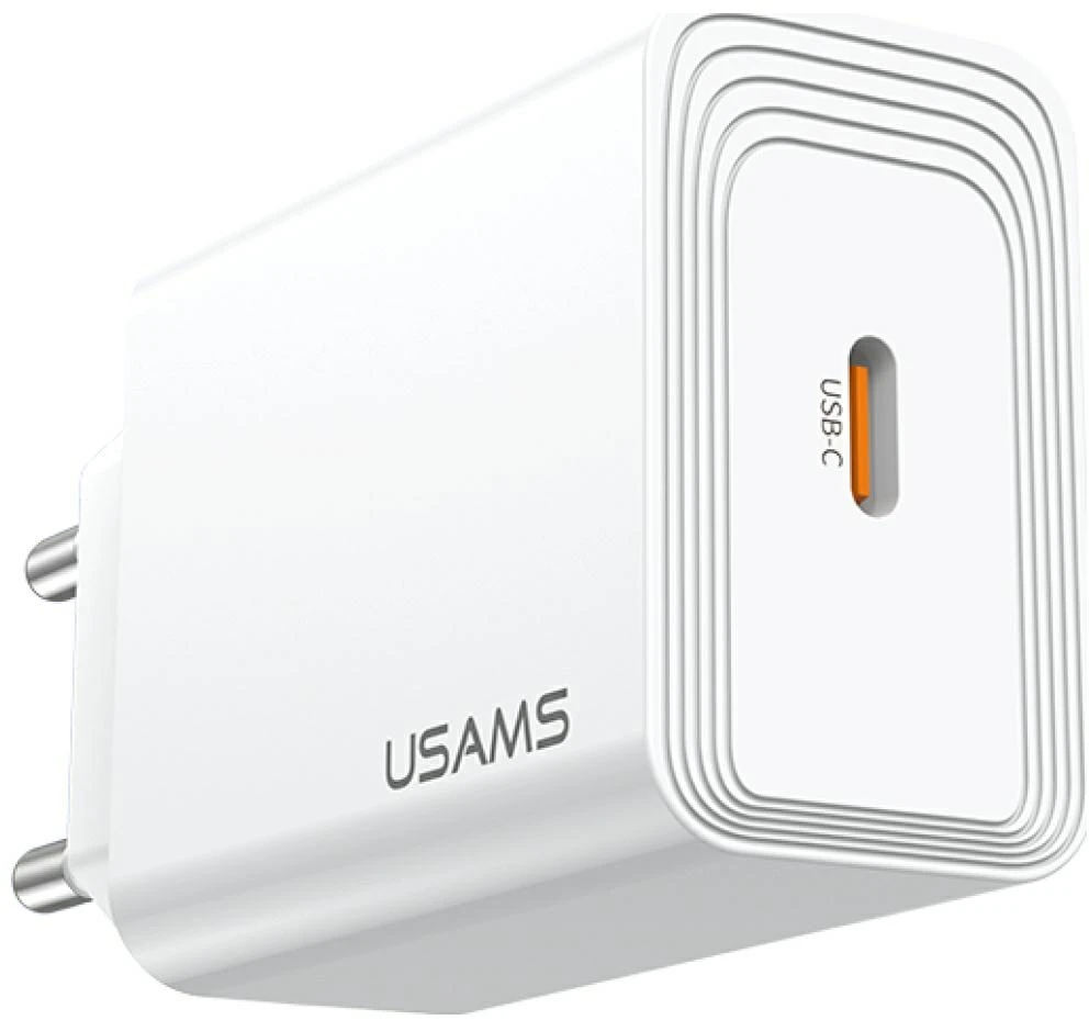 Laidinis įkroviklis USAMS T69 20W USB-C baltos spalvos