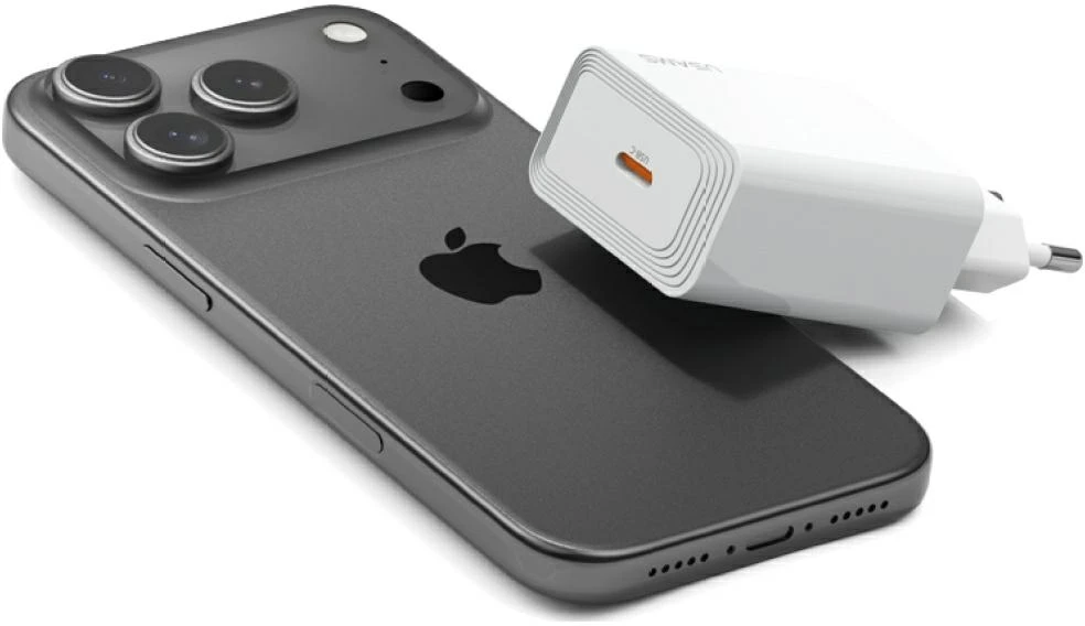 Laidinis įkroviklis USAMS T69 30W USB-C baltos spalvos