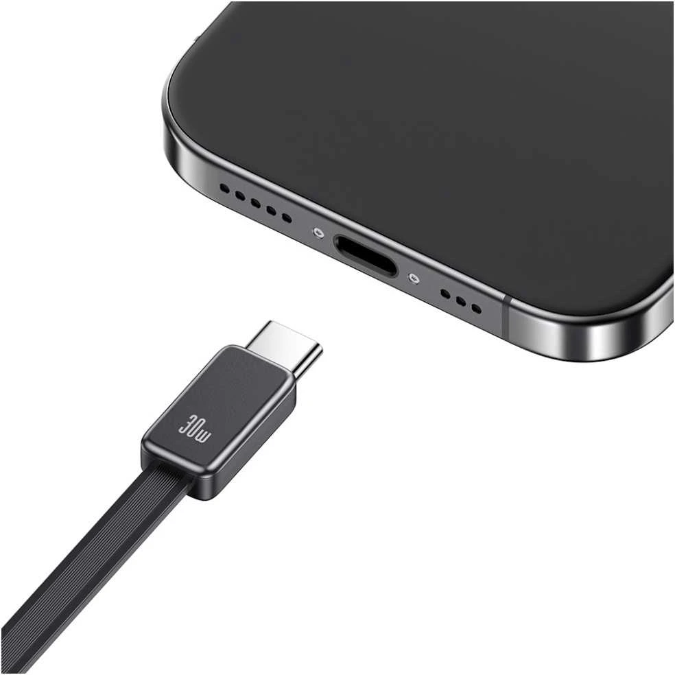 Laidinis įkroviklis USAMS Xiang Series CC296 30W 1xUSB-C 1xUSB-A + USB-C cable juodos spalvos