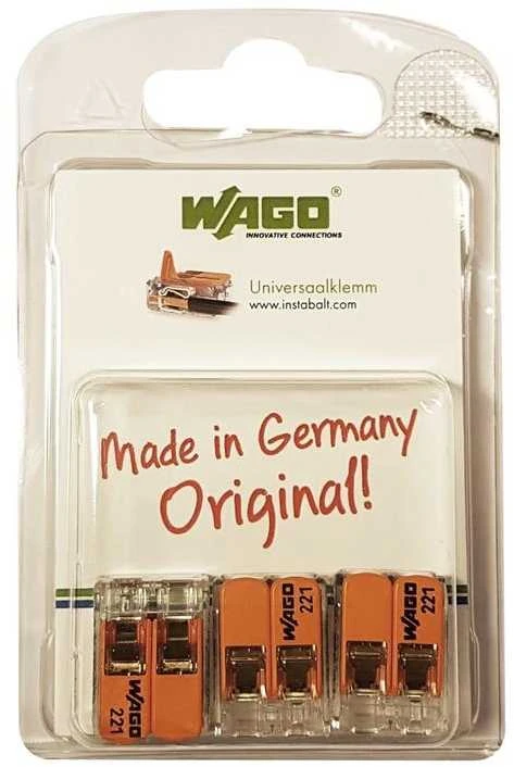 Laidų jungės Wago 221-612, 2 x 0,5-6 mm², 3 vnt.