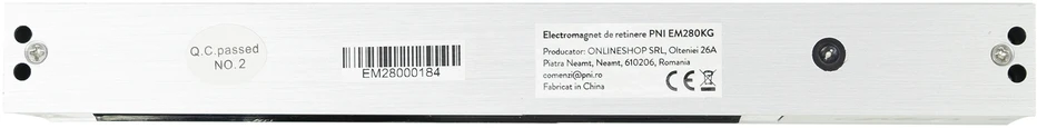 Laikantis elektromagnetas PNI EM280KG NO/NC/COM, uždarymo jėga 280kg, maitinimo įtampa 12V 24V