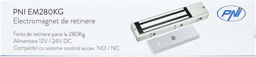 Laikantis elektromagnetas PNI EM280KG NO/NC/COM, uždarymo jėga 280kg, maitinimo įtampa 12V 24V