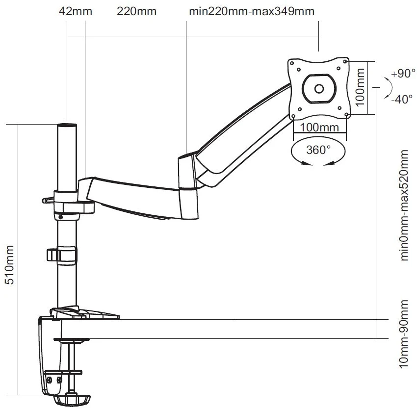 Laikiklis Equip 650112 68,6 cm (27″) Stalas Balta
