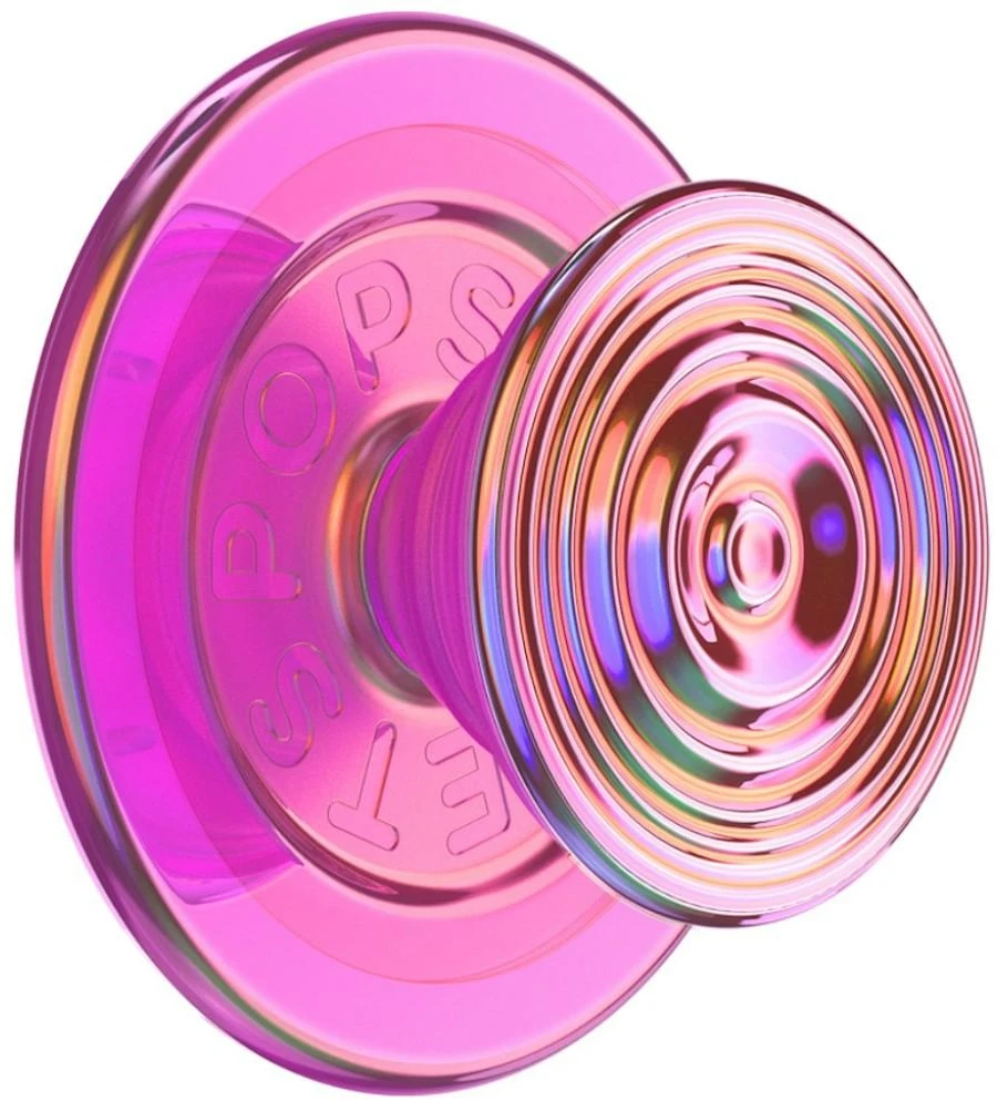 Telefono laikiklis ir stovas Popsockets Round Ripple Iridescent Aviation Opalescent MagSafe rožinis