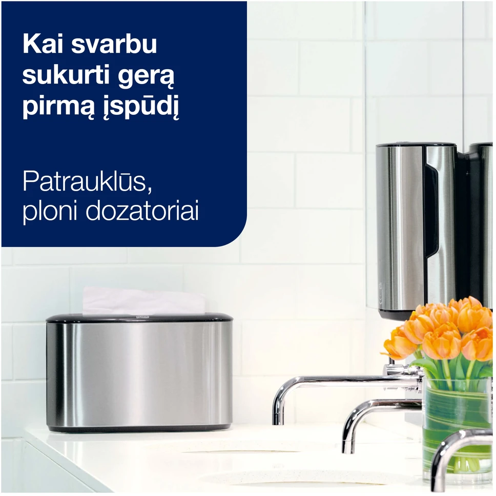 Laikiklis popieriniams rankšluosčiams TORK Xpress Countertop Multifold, 218 x 116 x 323 mm (460005)