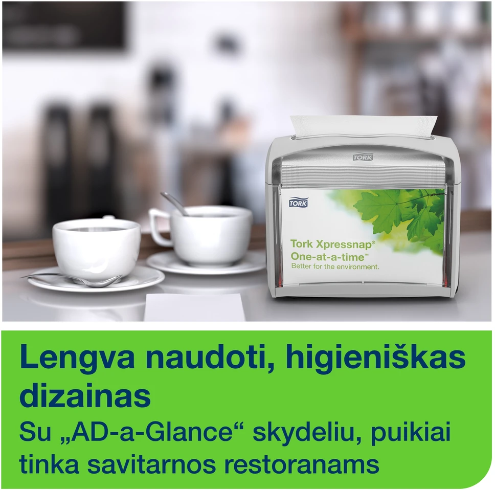 Servetėlių dozatorius TORK XPRESSNAP TABLETOP, 20,1 x 15,5 x 15 cm, šv. pilkos sp. (272613)