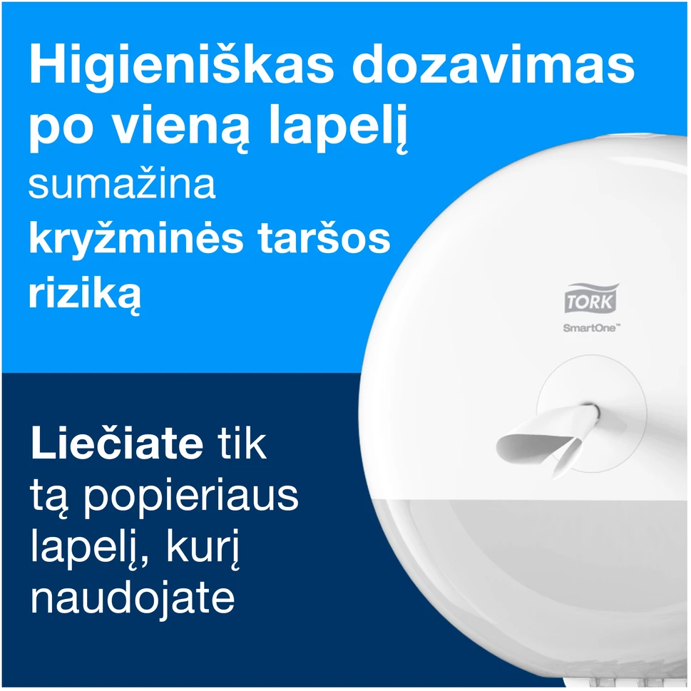 Tualetinių servetėlių laikiklis TORK SmartOne Mini T9, baltas, 1 vnt. 681000