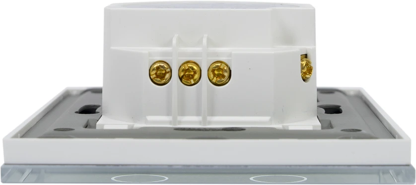 Laiptinis jungiklis ir dvigubas kryžminis jungiklis su PNI CS202W stikliniu jutikliniu paviršiumi, baltas su LED indikatoriumi, 800W / jungiklis