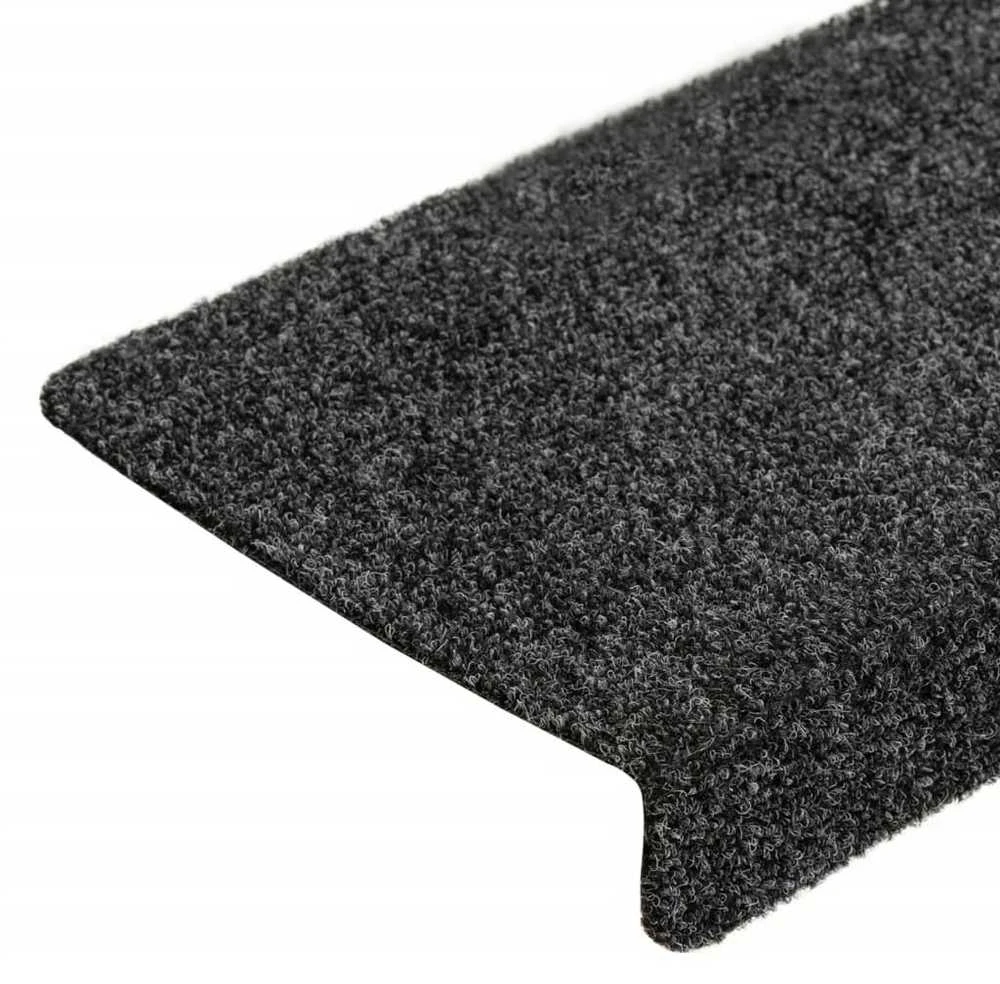 Laiptų kilimėliai, 10vnt., pilki 65x21x4cm, perforuoti adatomis