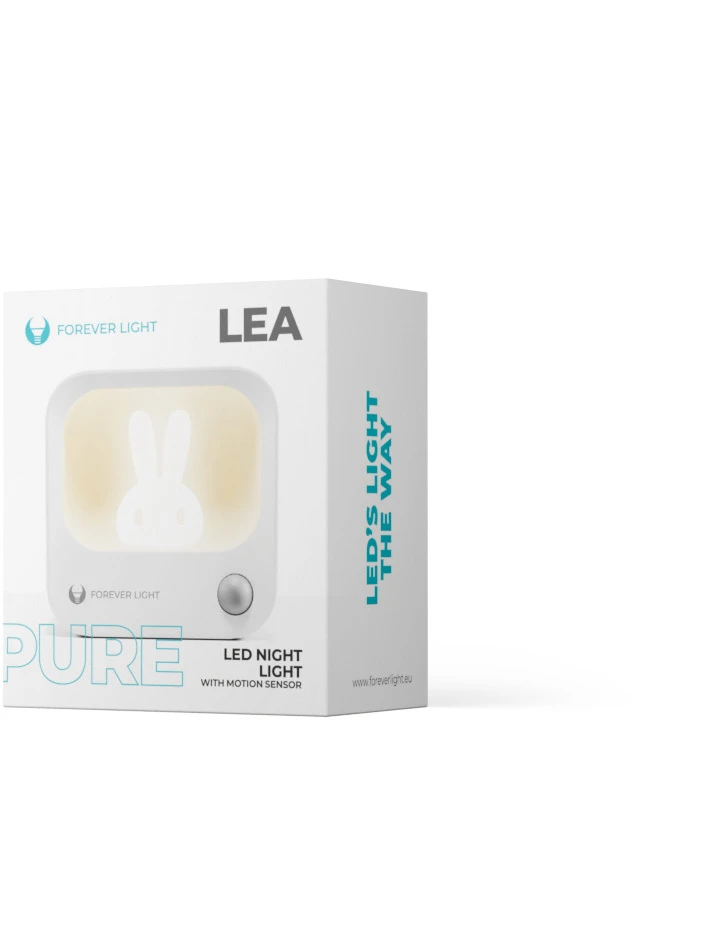 LED TRIUŠIO formos naktinė lempa PURE FLC-10 LEA PIR balta 500mAh Forever Light