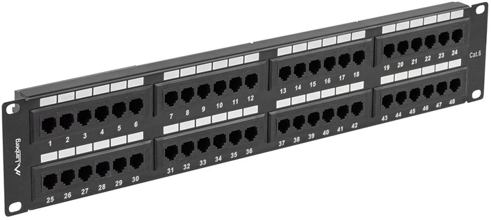 Lanberg Patch Panel 48 port 2U 19" kat.6 UTP juoda
