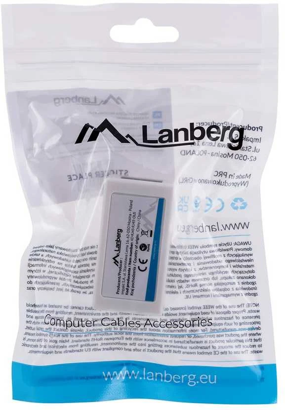 Inline LANBERG AD-RJ45-RJ45-OU5 RJ45 linijinė jungtis Cat.5e