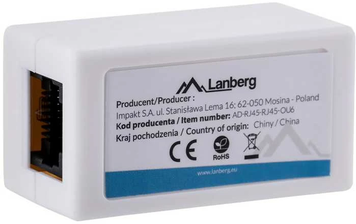 Inline LANBERG AD-RJ45-RJ45-OU6 RJ45 linijinė jungtis 6 kat.