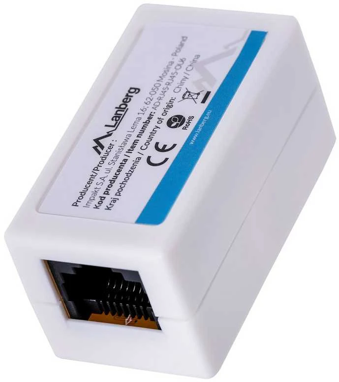 Inline LANBERG AD-RJ45-RJ45-OU6 RJ45 linijinė jungtis 6 kat.