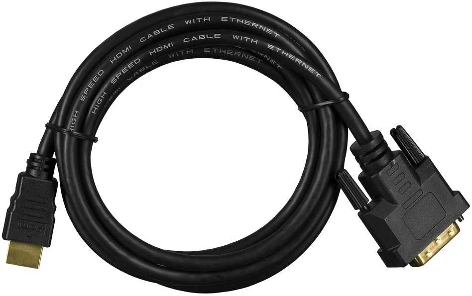 LANBERG CA-HDDV-10CC-0018-BK cable HDMI -> DVI-D 18+1 M/M Single Link. juodas 1.8m