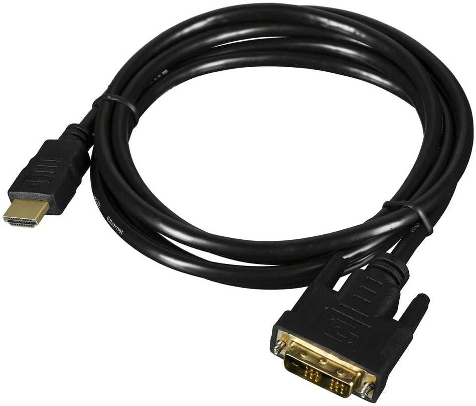 LANBERG CA-HDDV-10CC-0018-BK cable HDMI -> DVI-D 18+1 M/M Single Link. juodas 1.8m