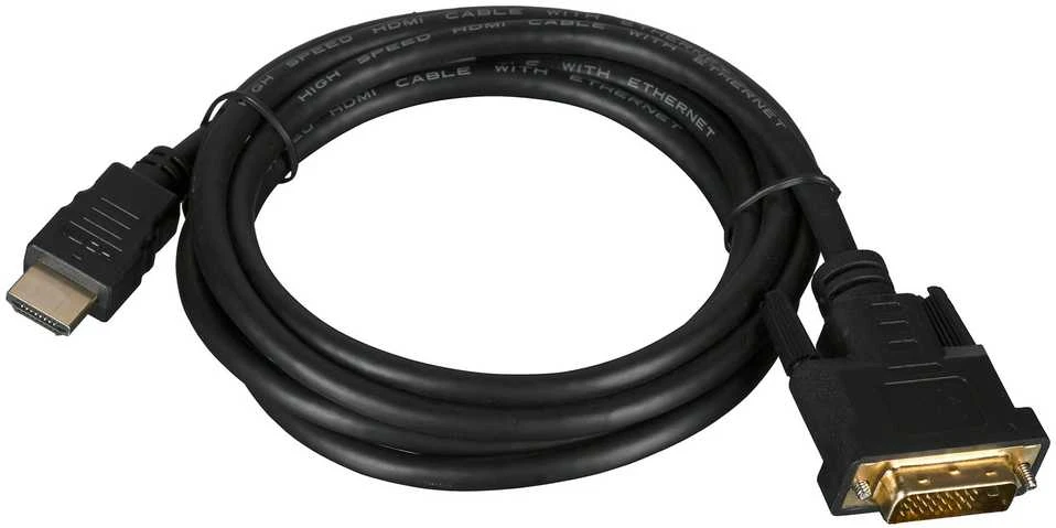 LANBERG CA-HDDV-20CU-0018-BK kabelis HDMI -> DVI-D 24+1 M/M Dual Link 4K 30Hz. juodas 1.8m