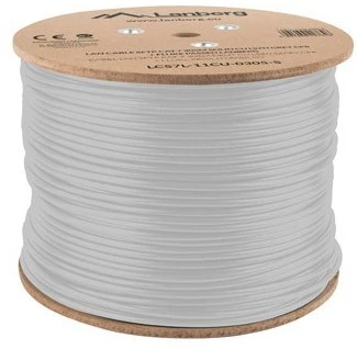 LANBERG LAN kabelis SFTP kat.7 305m solid CU LSZH pilkas CPR fluke praėjo