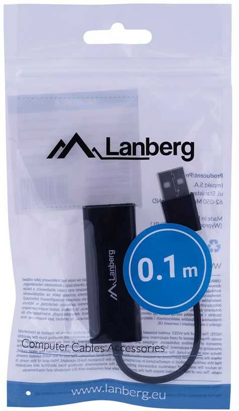 LANBERG NC-0100-01 Adapteris Lan Card USB 2.0 - RJ45 100MB ant kabelio